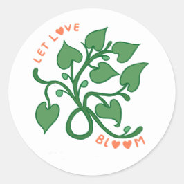 Laat liefde bloeien ronde sticker