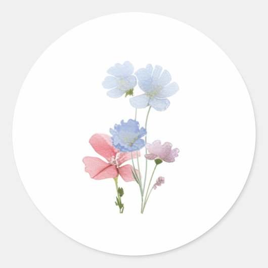 Laat liefde bloeien stickers met wilde bloemen (Voorkant)