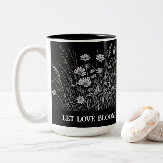 Laat Liefde Bloeien T-Shirt Tweekleurige Koffiemok