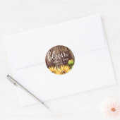 Laat liefde bloeien zonnebloem bruiloft gunst ronde sticker (Envelop)