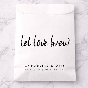 Laat Liefde Brouwen Thee Minimalistische Trouwda Bedankzakje