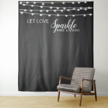 Laat liefde fonkelen foto booth banner Tapijt