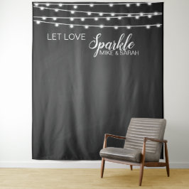 Laat liefde fonkelen foto Booth banner Tapijt Wandkleed