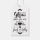 Laat liefde gloed bruiloft gunst gloed stick cadea cadeaulabel (Voorkant)