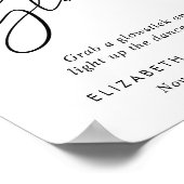 Laat liefde gloeien bruiloft dans vloer teken poster (Hoek)