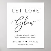 Laat liefde gloeien bruiloft dans vloer teken poster (Voorkant)