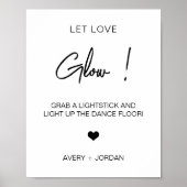 Laat liefde gloeien minimalistische stok hart dans poster (Voorkant)