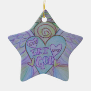 Laat liefde, God Angel Art Holiday Ornament