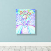 Laat liefde God engel schilderen met een schildere Canvas Afdruk (Insitu (Houten vloer))