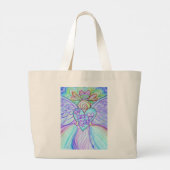 Laat liefde God Rainbow Angel Art Canvas tas (Achterkant)