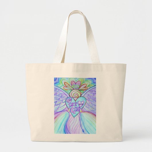 Laat liefde God Rainbow Angel Art Canvas tas (Voorkant)