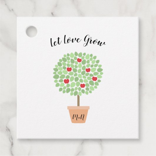 Laat Liefde groeien Apple Tree dank u Bedankjes Labels (Voorkant)