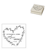 Laat Liefde Groeien Bloemhartkrans Bruiloft Rubberstempel (Gestempeld)