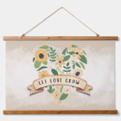 Laat Liefde Groeien | Botanisch Hart Hangend Wandkleed (Voorkant)