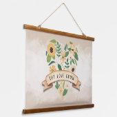 Laat Liefde Groeien | Botanisch Hart Hangend Wandkleed (Gebogen)