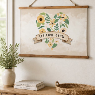 Laat Liefde Groeien Botanisch Hart Hangend Wandkleed