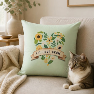 Laat Liefde Groeien   Botanisch Hart Kussen
