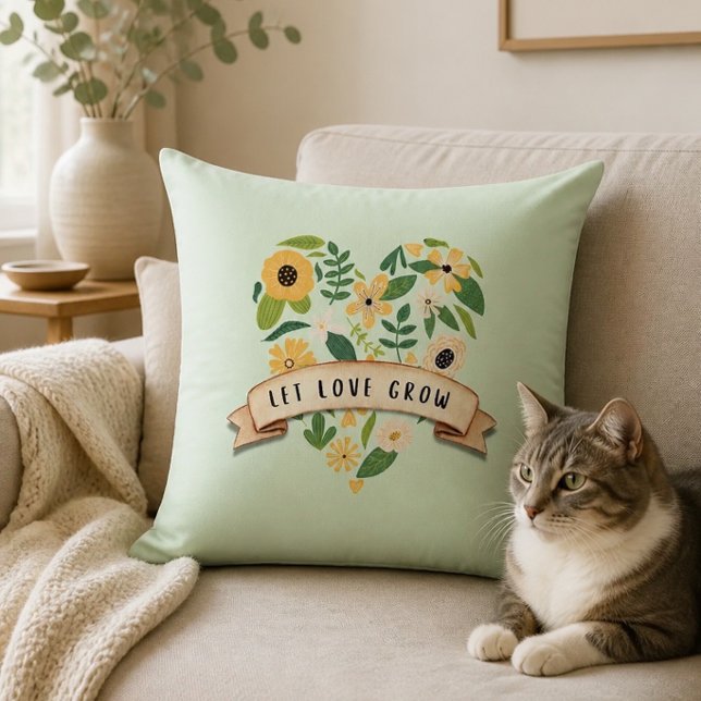 Laat Liefde Groeien | Botanisch Hart Kussen (Creator heeft geüpload)