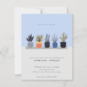 Laat liefde groeien botanische pottenbakken huis p save the date