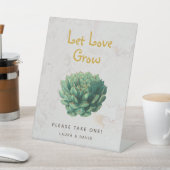 Laat liefde groeien Botanische vetplanten bruiloft Reclamebord Met Voetstuk (Insitu)