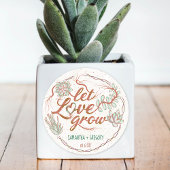 Laat liefde groeien bruiloft douche succulent Plan Ronde Sticker