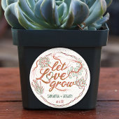 Laat liefde groeien bruiloft douche succulent Plan Ronde Sticker