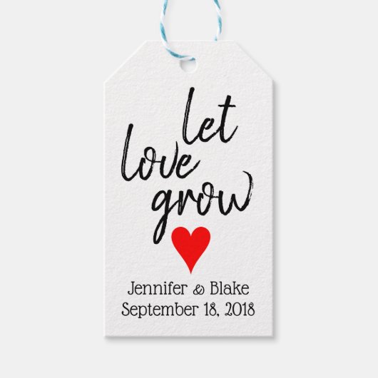 Laat liefde groeien bruiloft gunst Label Cadeaulabel (Voorkant)