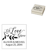 Laat liefde groeien bruiloft gunst rubberen stempe rubberstempel (Gestempeld)