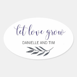 Laat liefde groeien bruiloft label Stickers
