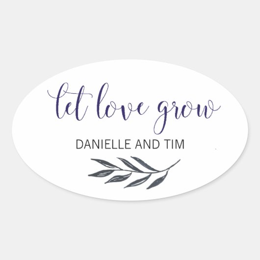 Laat liefde groeien bruiloft label Stickers (Voorkant)