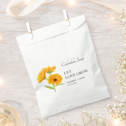 Laat liefde groeien Calendula zaad bruiloft Bedankzakje (Geknipt)