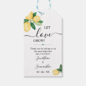 Laat liefde groeien citroenen Vrijgezellenfeest Pl Cadeaulabel (Voorkant)