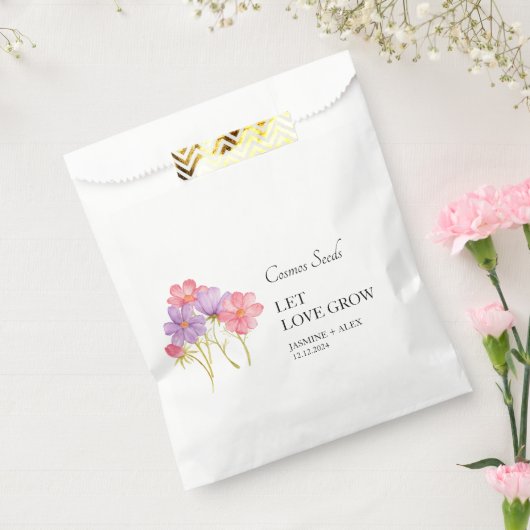 Laat liefde groeien Cosmos zaad bruiloft Bedankzakje (Gezegeld)