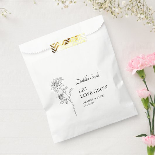 Laat liefde groeien Dahlia zaad bruiloft Bedankzakje (Gezegeld)
