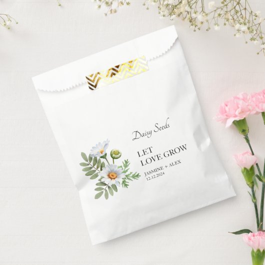 Laat Liefde Groeien Daisy Zaad Bruiloft Bedankzakje (Gezegeld)
