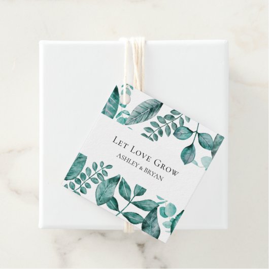 Laat liefde groeien Elegant Blauwgroen groen bruil Bedankjes Labels (In situ)