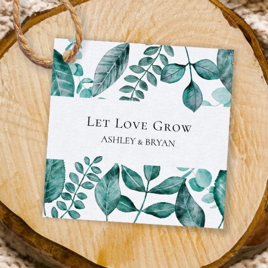 Laat liefde groeien Elegant Blauwgroen groen bruil Bedankjes Labels