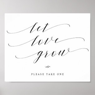 Laat Liefde Groeien Elegante Kalligrafie Huwelijks Poster