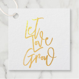 Laat liefde groeien folie cadeaukaart bedankjes labels