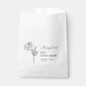 Laat liefde groeien goudsbloem zaad bruiloft gunst bedankzakje (Voorkant)