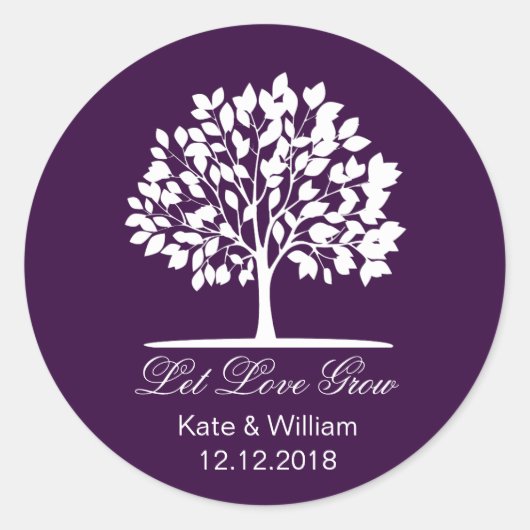 Laat liefde groeien gunsten zaden pakket stickers (Voorkant)