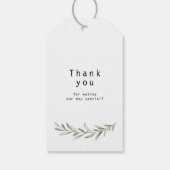 "Laat liefde groeien" kalligrafie rustieke groen g Cadeaulabel (Achterkant)