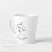 "Laat liefde groeien" kalligrafie rustieke groen g Latte Mok (Linkerhoek)