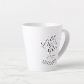 "Laat liefde groeien" kalligrafie rustieke groen g Latte Mok (Rechterhoek)
