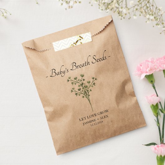 Laat liefde groeien l Baby's Breath Seeds bruiloft Bedankzakje (Gezegeld)