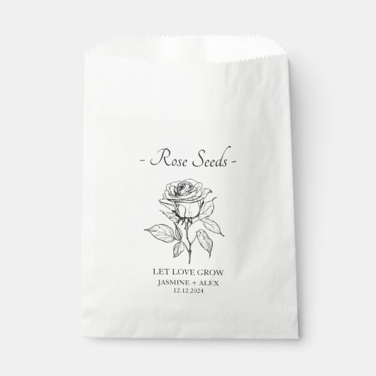 Laat liefde groeien l Roos zaden bruiloft Bedankzakje (Voorkant)