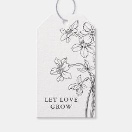 Laat liefde groeien Labels, moderne bloemenbruilof Cadeaulabel