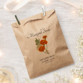 Laat liefde groeien Marigold zaden bruiloft Bedankzakje (Geknipt)