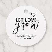 Laat liefde groeien minimalistische bruiloft bedankjes labels (Voorkant)