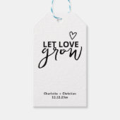 Laat liefde groeien minimalistische bruiloft cadeaulabel (Voorkant)